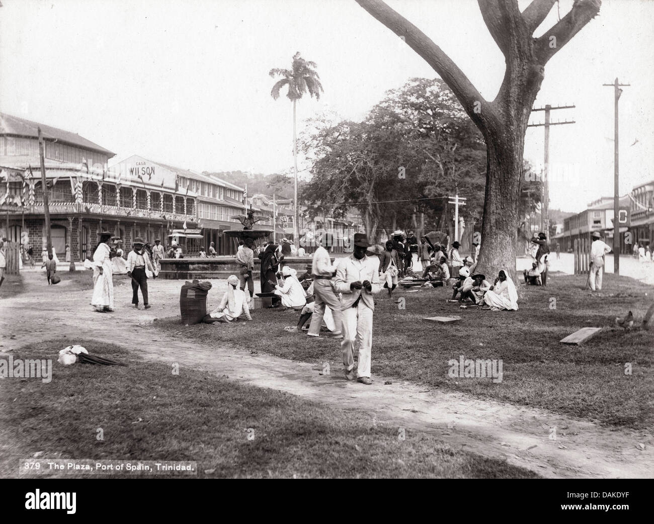 The Plaza, Port of Spain, Trinidad, ca 1890 Stock Photo
