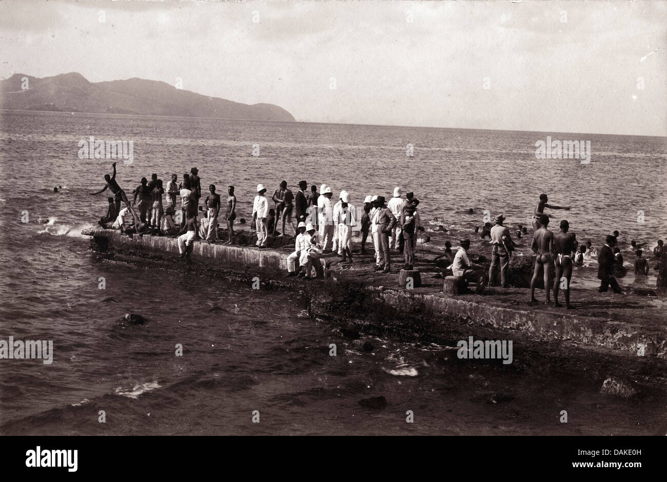 Swimming Pier, Fort de France, Martinique, ca 1900 Stock Photo