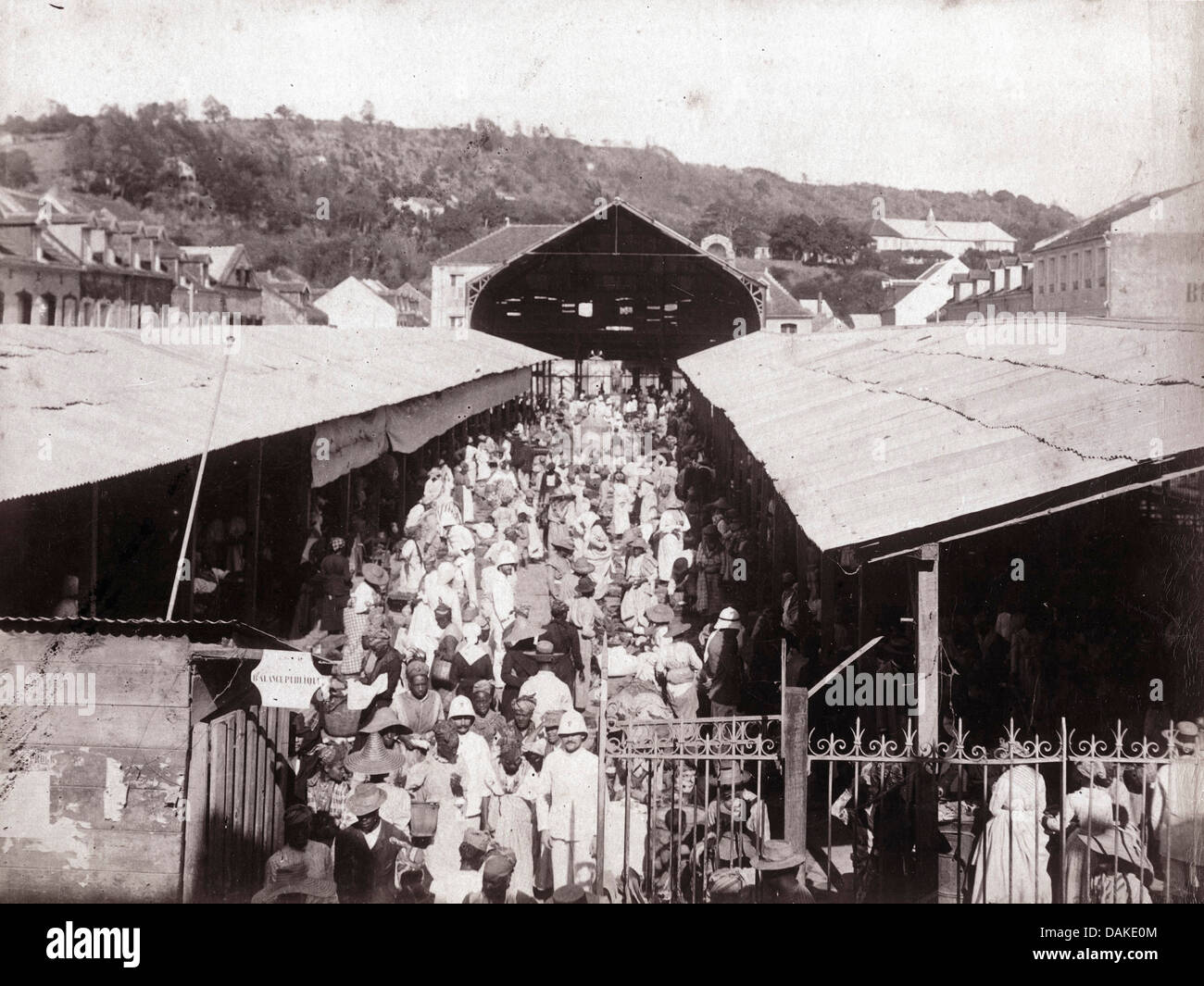 Market, Fort de France, ca 1890 Stock Photo