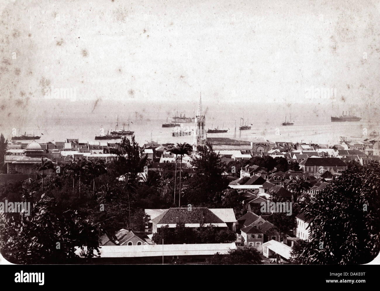 Spanish Squadron, Fort de France, Martinique, ca 1898 Stock Photo