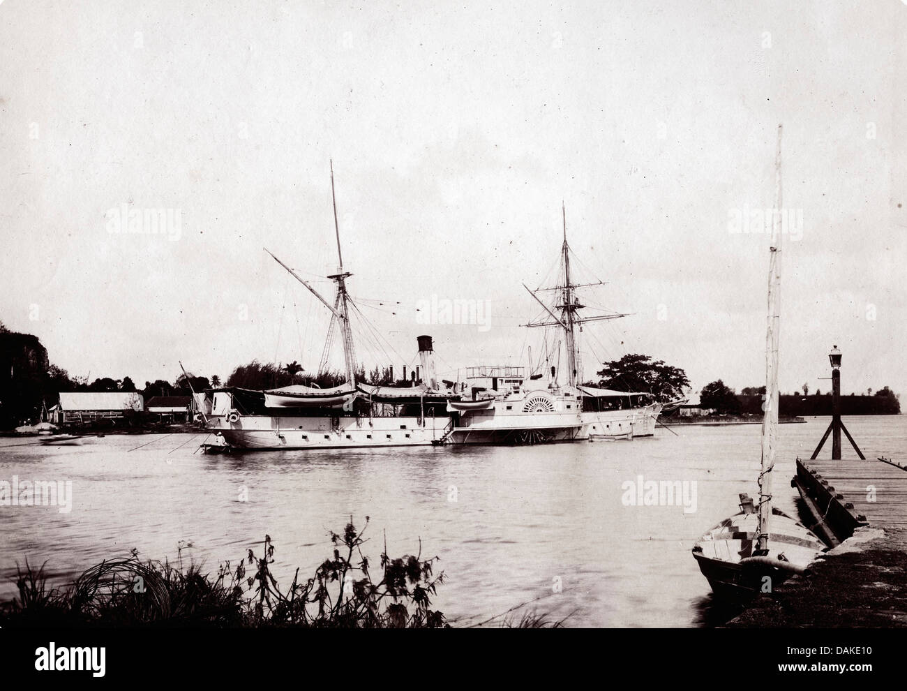 Harbor of Fort de France, Martinique, ca 1898 Stock Photo