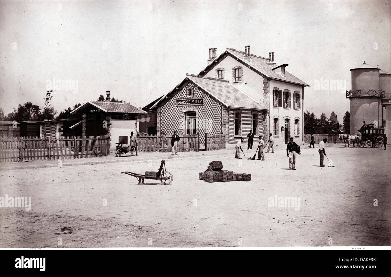 Station de Maisse, 1865, by Auguste Hippolyte Collard Stock Photo