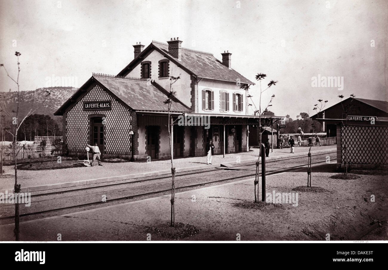 Station de la Ferté-Alais, 1865, by Auguste Hippolyte Collard Stock Photo