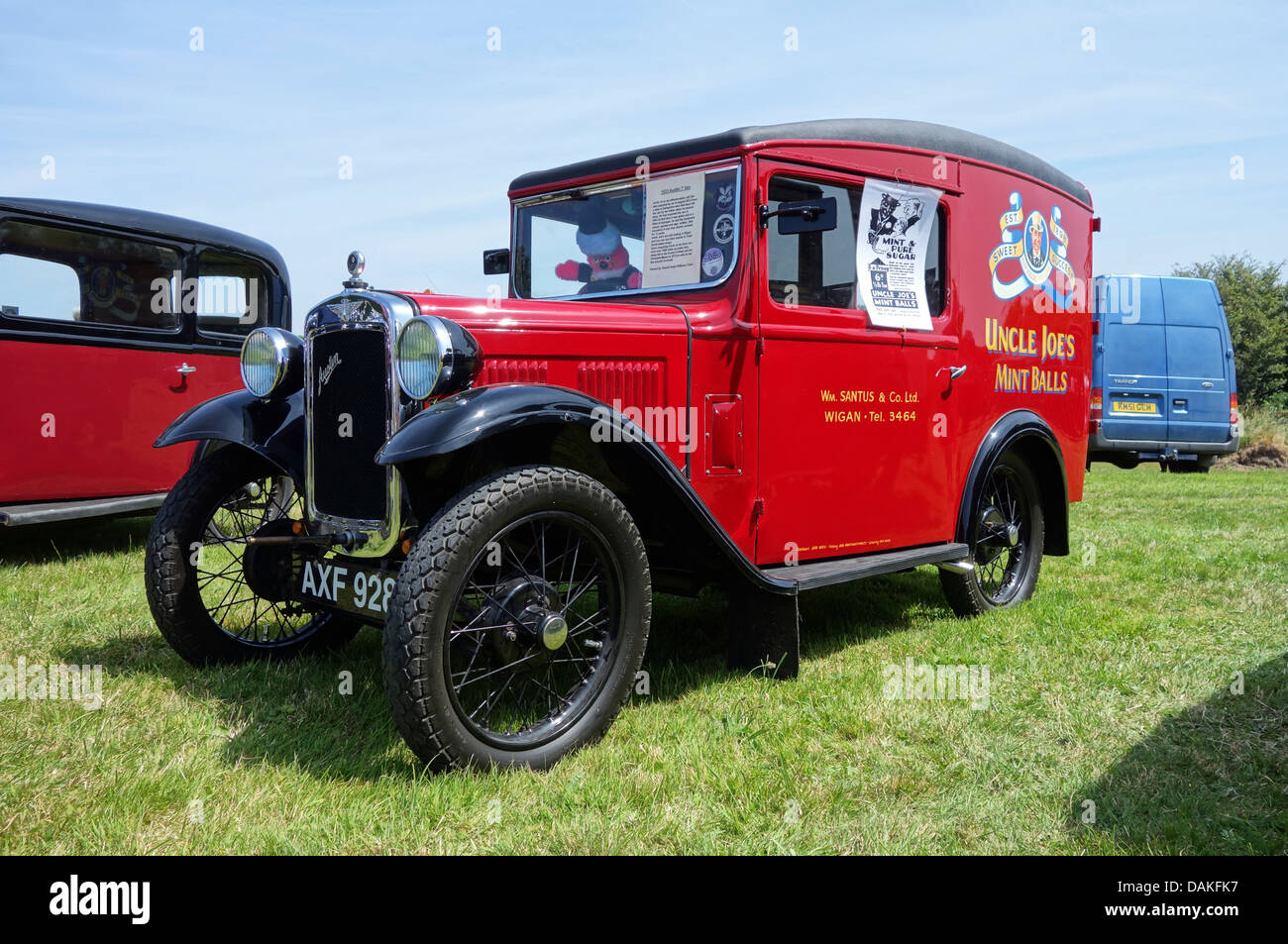 An Austin A7 van at a vintage vehicle rally in Cornwall, UK Stock Photo