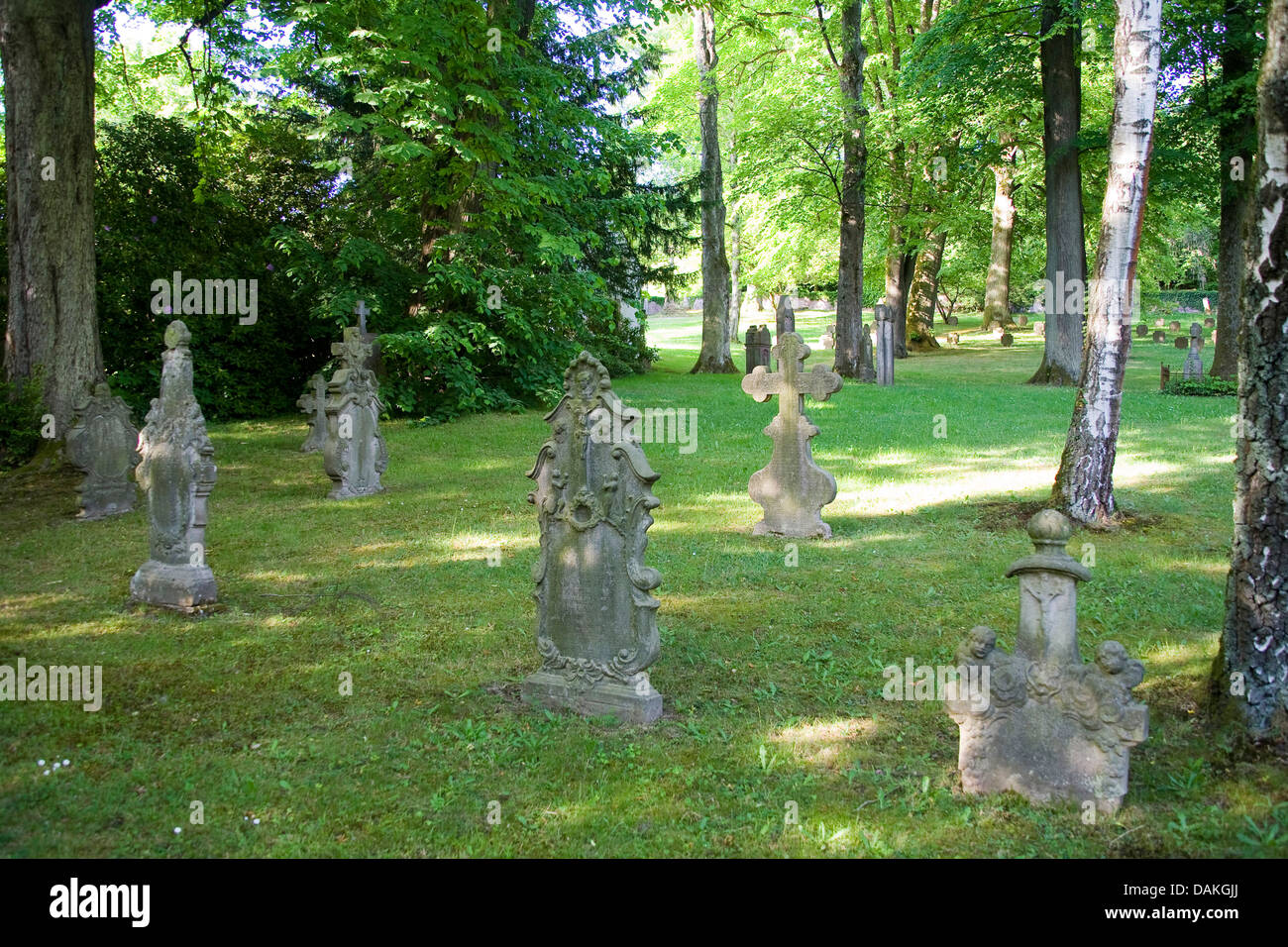 old graves of honor on a cemetery, Germany, Baden-Wuerttemberg, Baden-Baden Stock Photo
