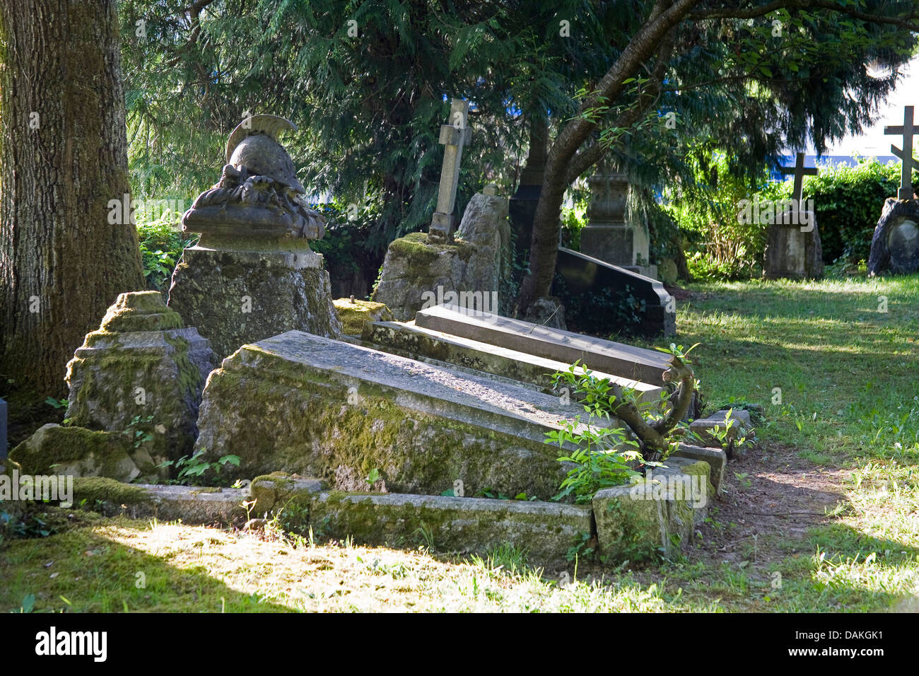 old graves of honor on a cemetery, Germany, Baden-Wuerttemberg, Baden-Baden Stock Photo