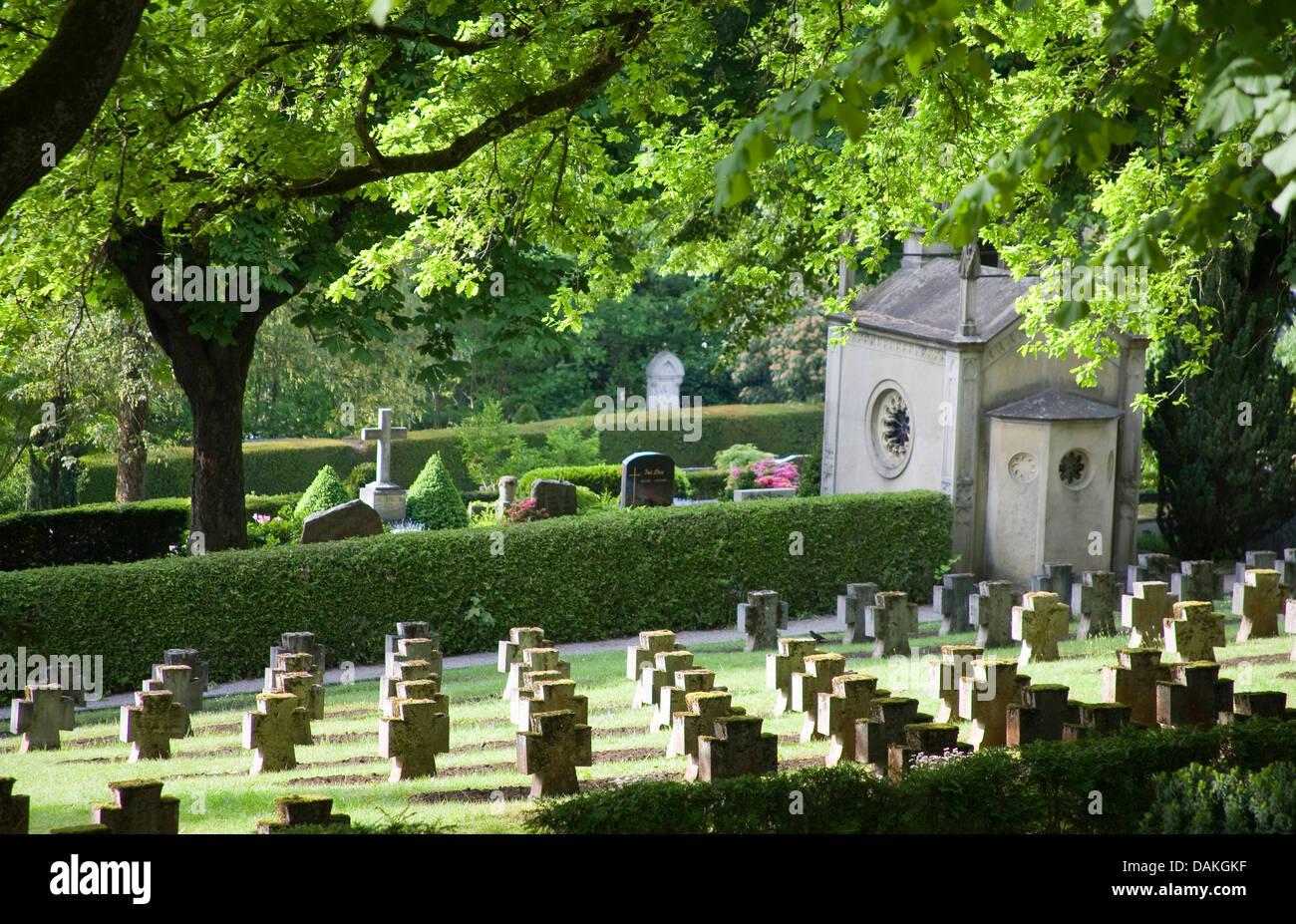 war graves on a cemetery, Germany, Baden-Wuerttemberg, Baden-Baden Stock Photo