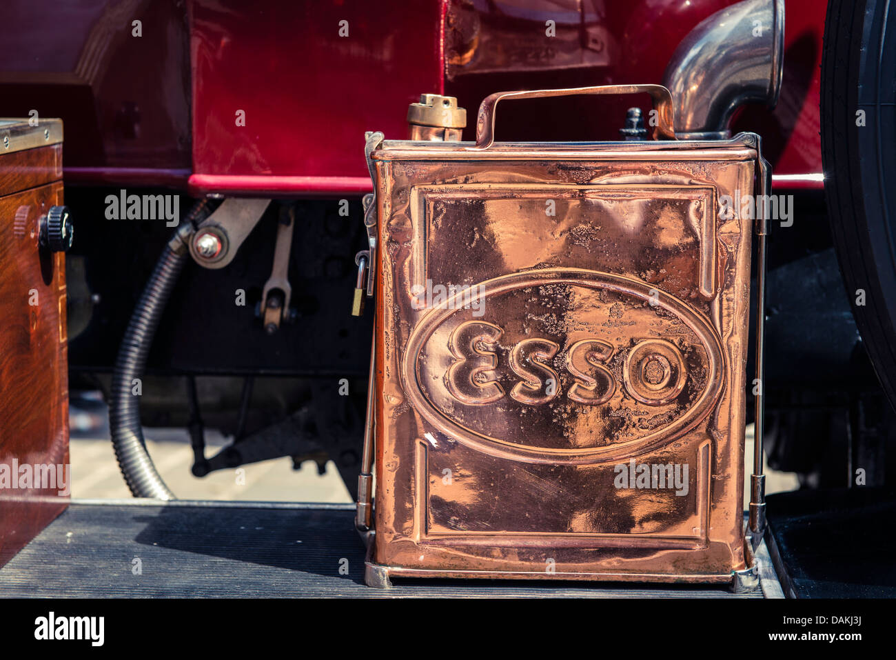 A vintage brass Esso Jerry can Stock Photo