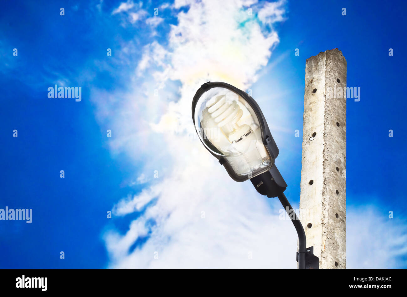 Street light in afternoon sky Stock Photo