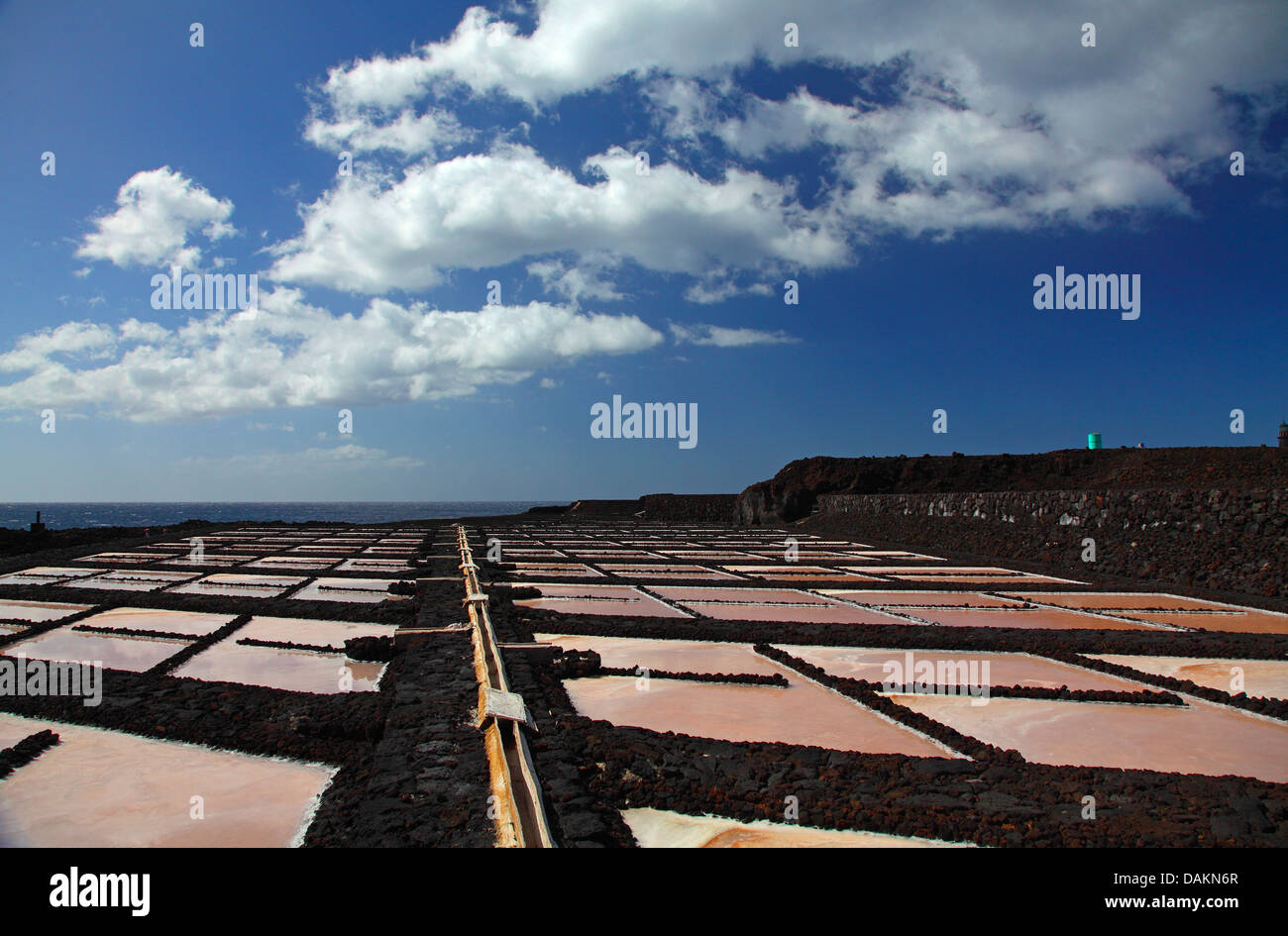 saltworks at Punta de Fuencaliente, Canary Islands, La Palma, Fulicaliente Stock Photo