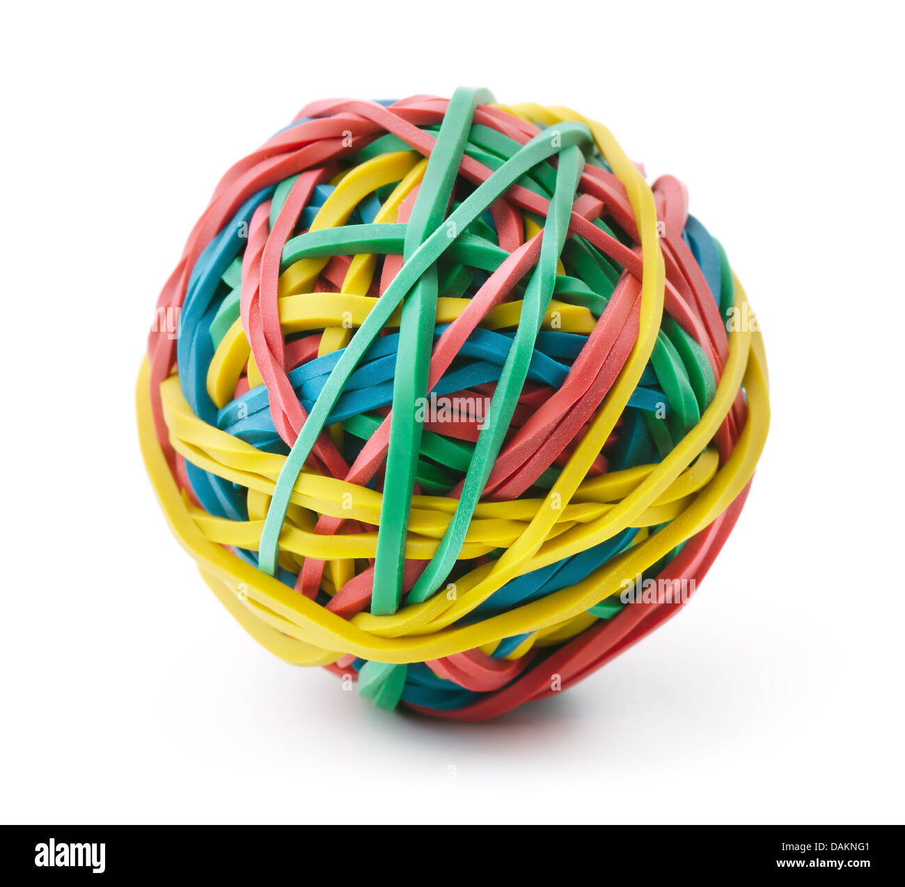 Colorful rubber band ball isolated on white Stock Photo