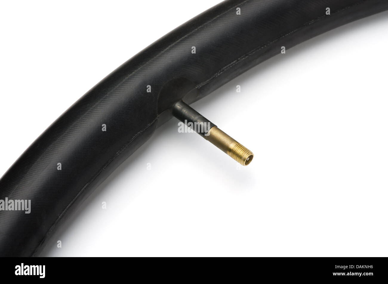 Close up of icycle inner tube with valve Stock Photo