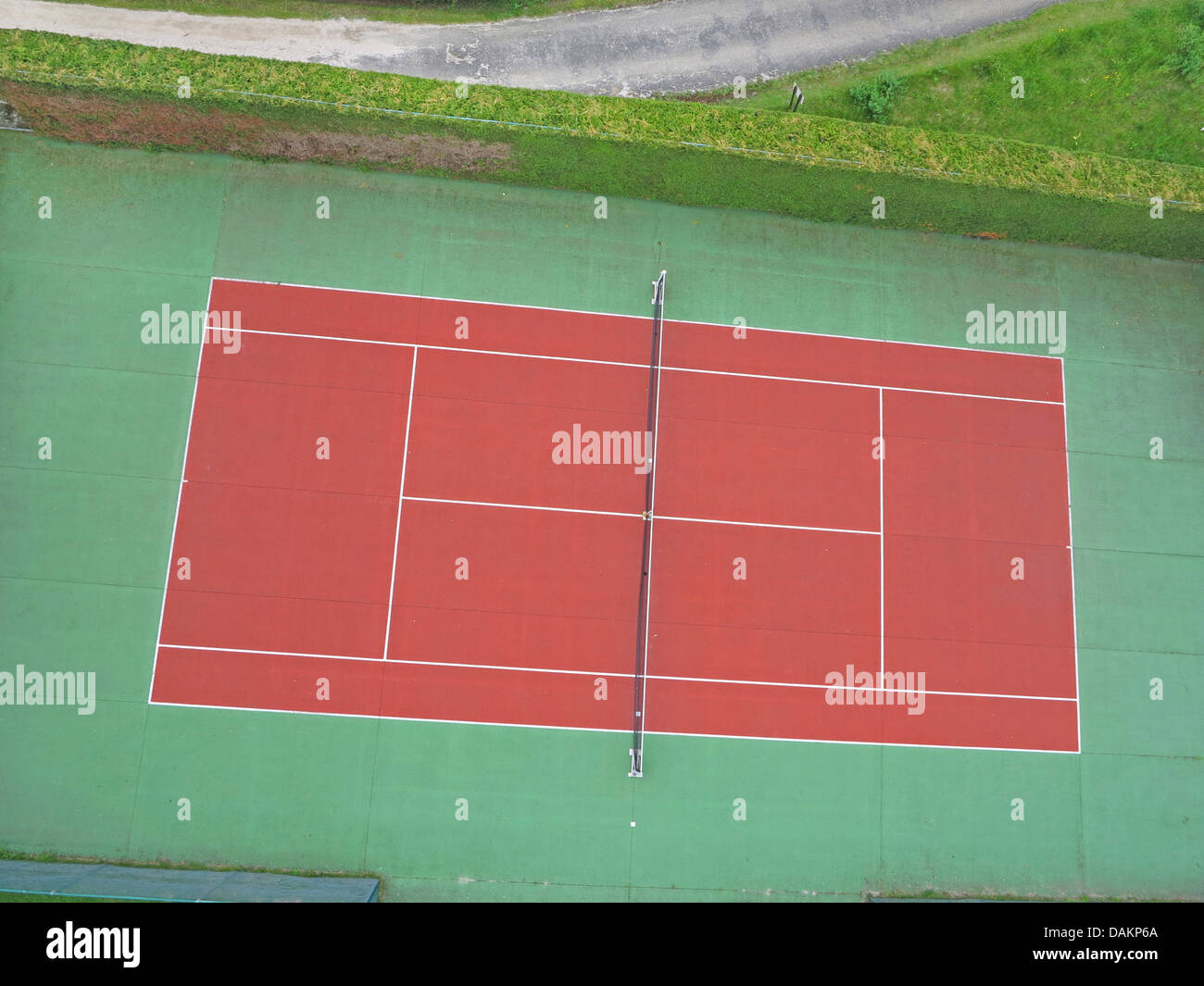 aerial view to tennis court, Germany, North Rhine-Westphalia Stock Photo