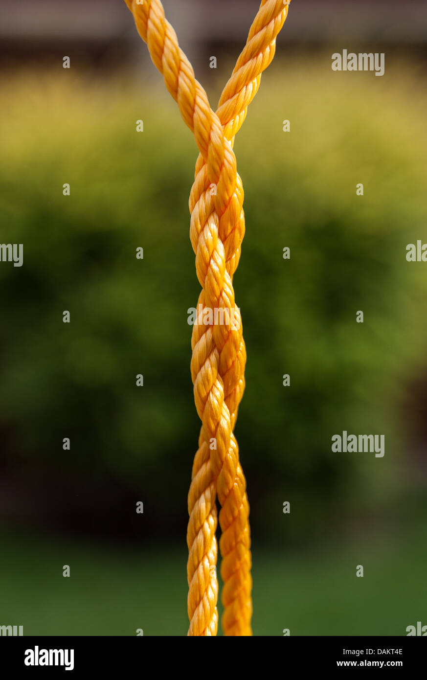 Yellow rope in a twist Stock Photo