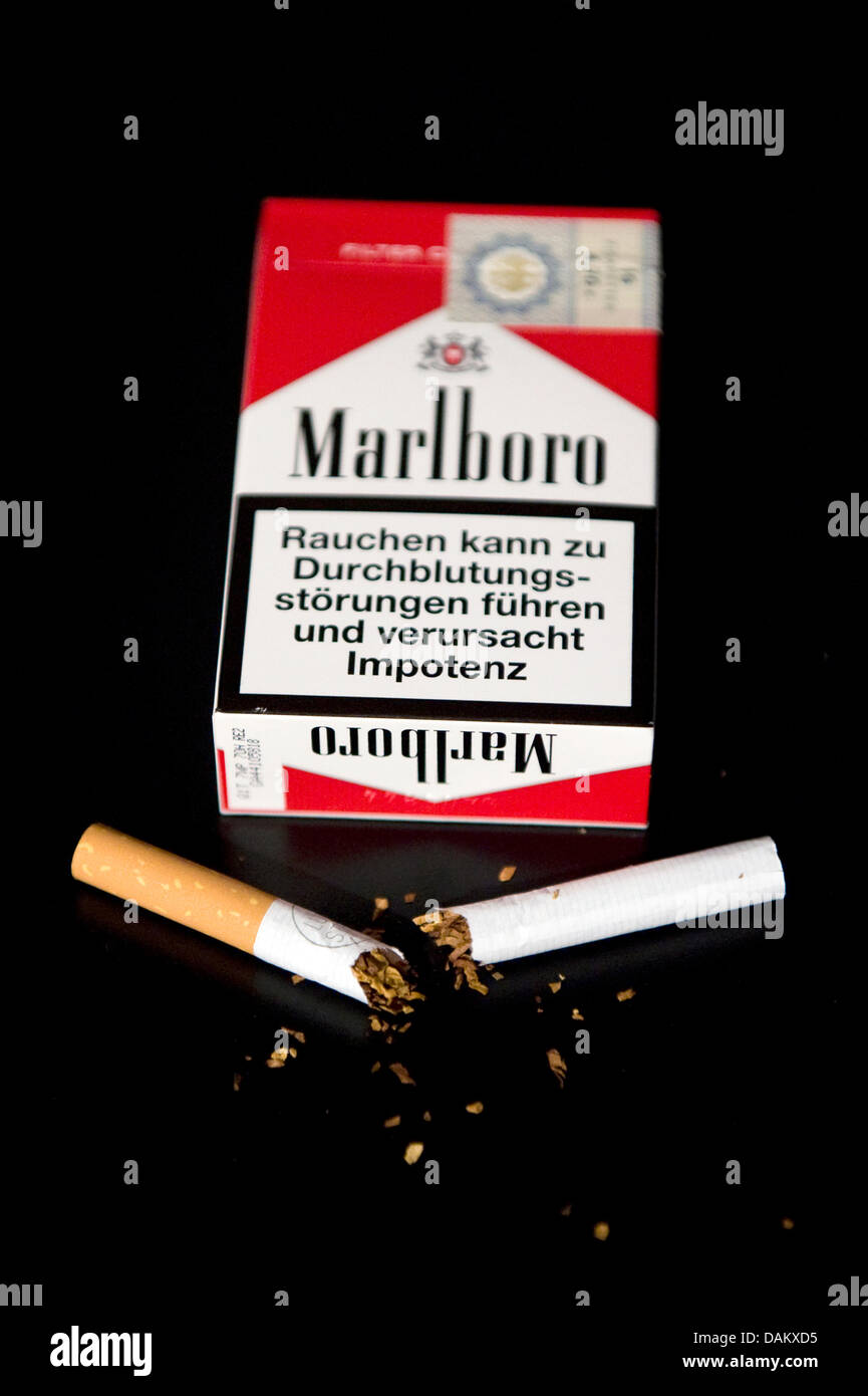 how much is a pack of cigarettes in berlin A broken cigarette and a pack of Marlboro's are pictured in Berlin,  Germany, 6 May 2011. Photo: Robert Schlesinger Stock Photo