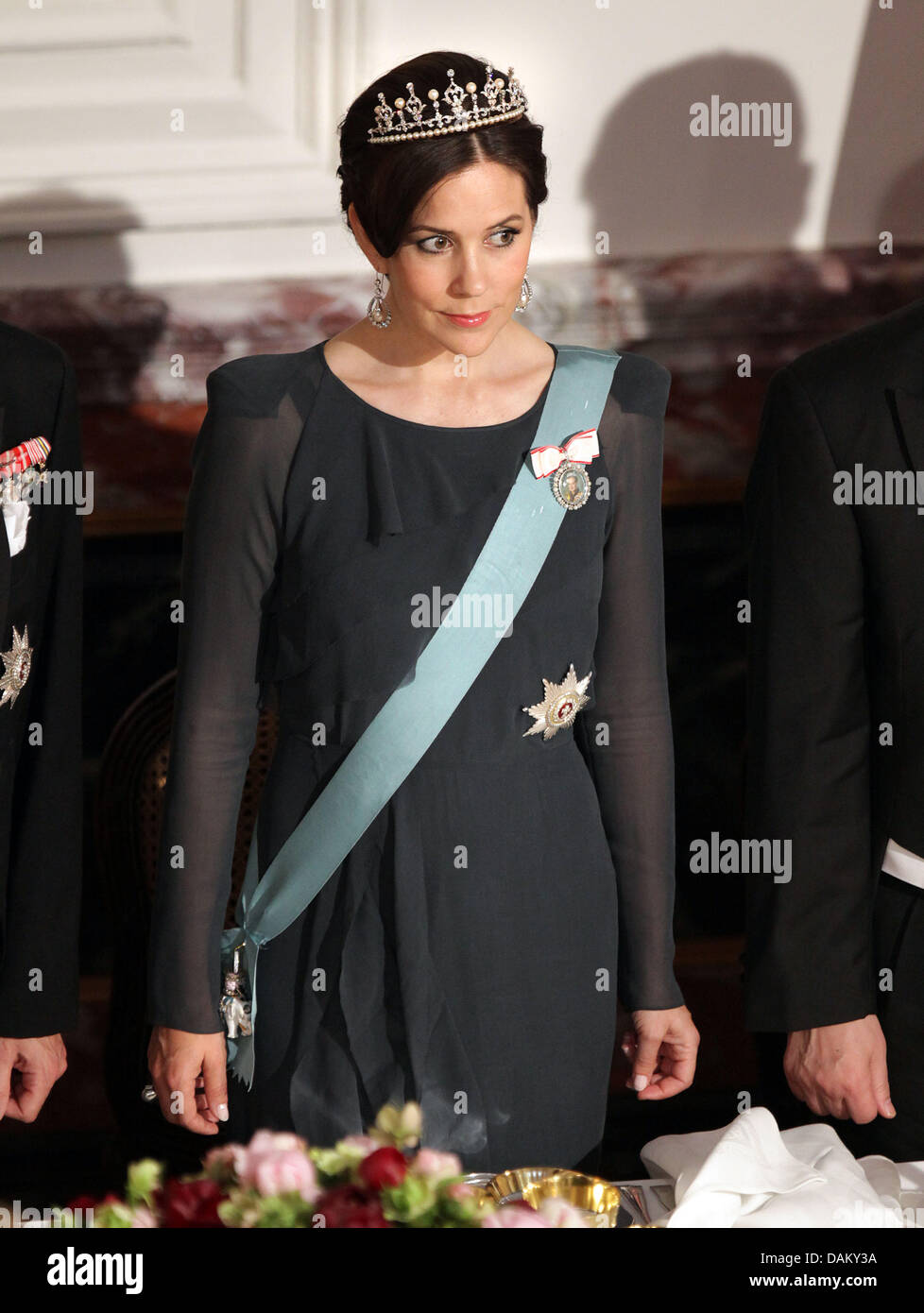 Danish Crown Princess Mary attends a state banquet initiated in honour of the state visit of the South Korean President, Lee Myung-bak and his wife Kim Yoon-ok, at the Fredensborg Castle, Denmark, 11 May 2011. Photo: Albert Nieboer NETHERLANDS OUT Stock Photo