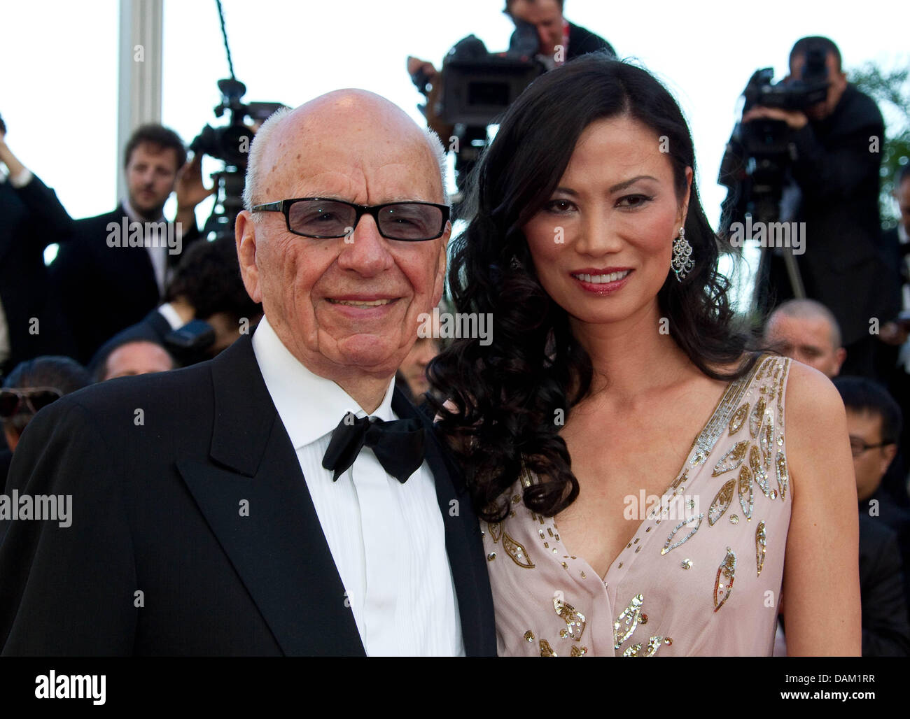 Media mogul Rupert Murdoch and his wife Wendi Deng Murdoch attend the