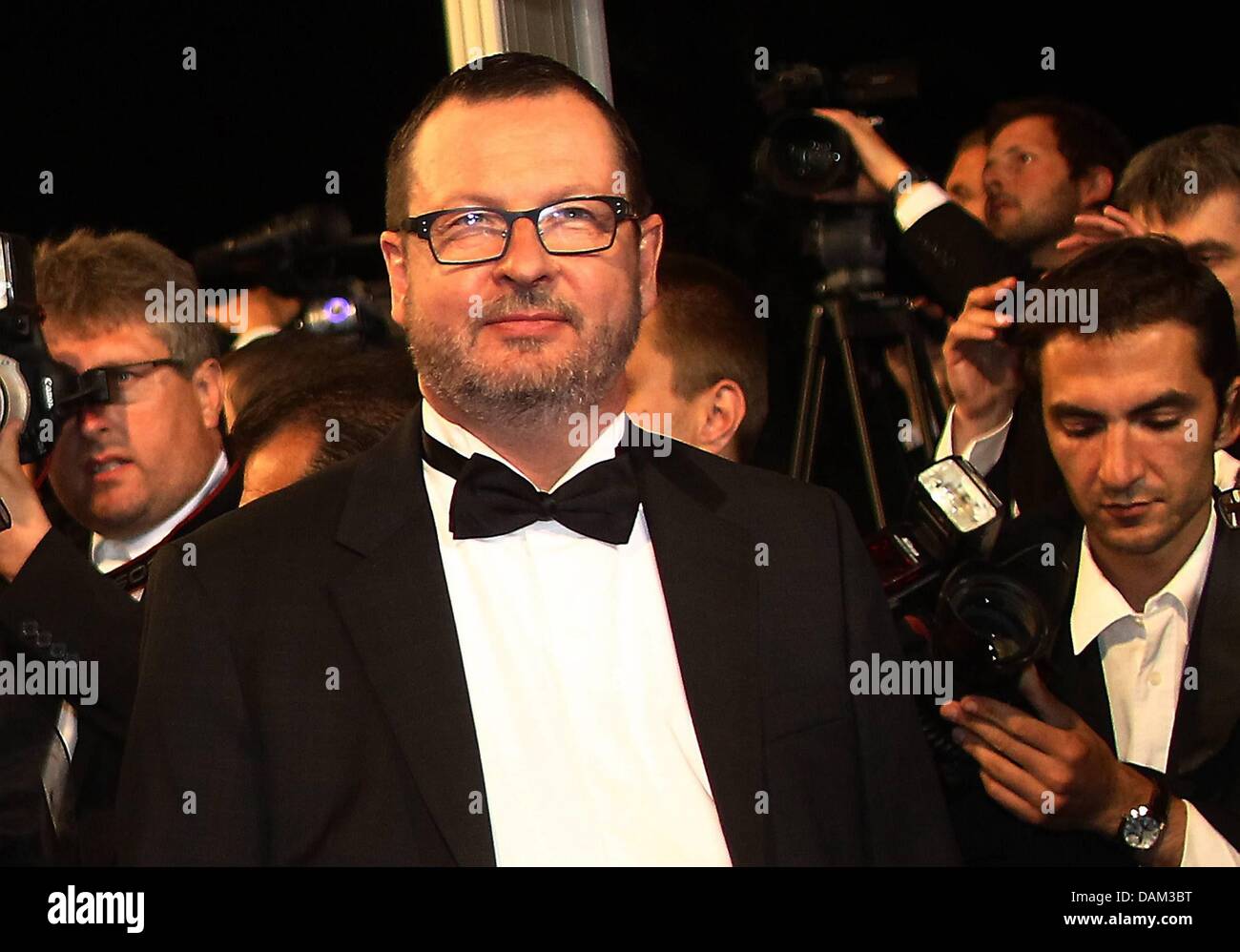 (dpa file) - A file picture dated 18 May 2011 shows Danish director Lars Von Trier arriving for the screening of his movie 'Melancholia' during the 64th Cannes Film Festival, in Cannes, France. Von Trier stirred controversy with remarks about his being a Nazi at a press conference on his movie in Cannes on 18 May 2011. After the press office of the Cannes Film Festival issued a rel Stock Photo