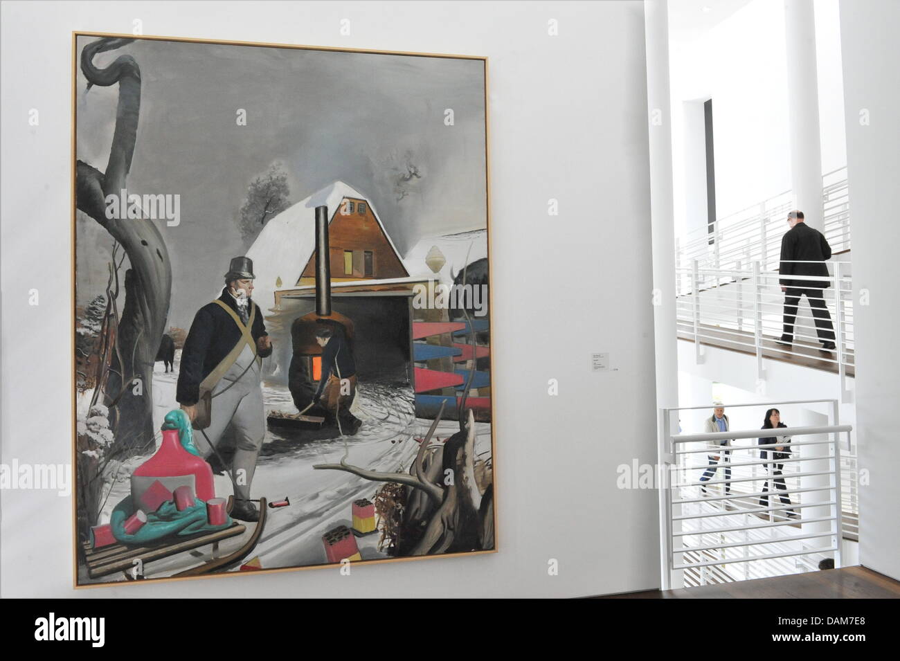 The painting 'Neujahr' (2006) of German artist Neo Rauch from Leipzig is pictured at the Frieder Burda Museum in Baden-Baden, Germany, 27 May 2011. The exhibition 'Neo Rauch' is presented at the Frieder Burda Museum in Baden-Baden from 28 May until 18 September and features 40 main works of the artist from the past 20 years. Photo: Rolf Haid Stock Photo