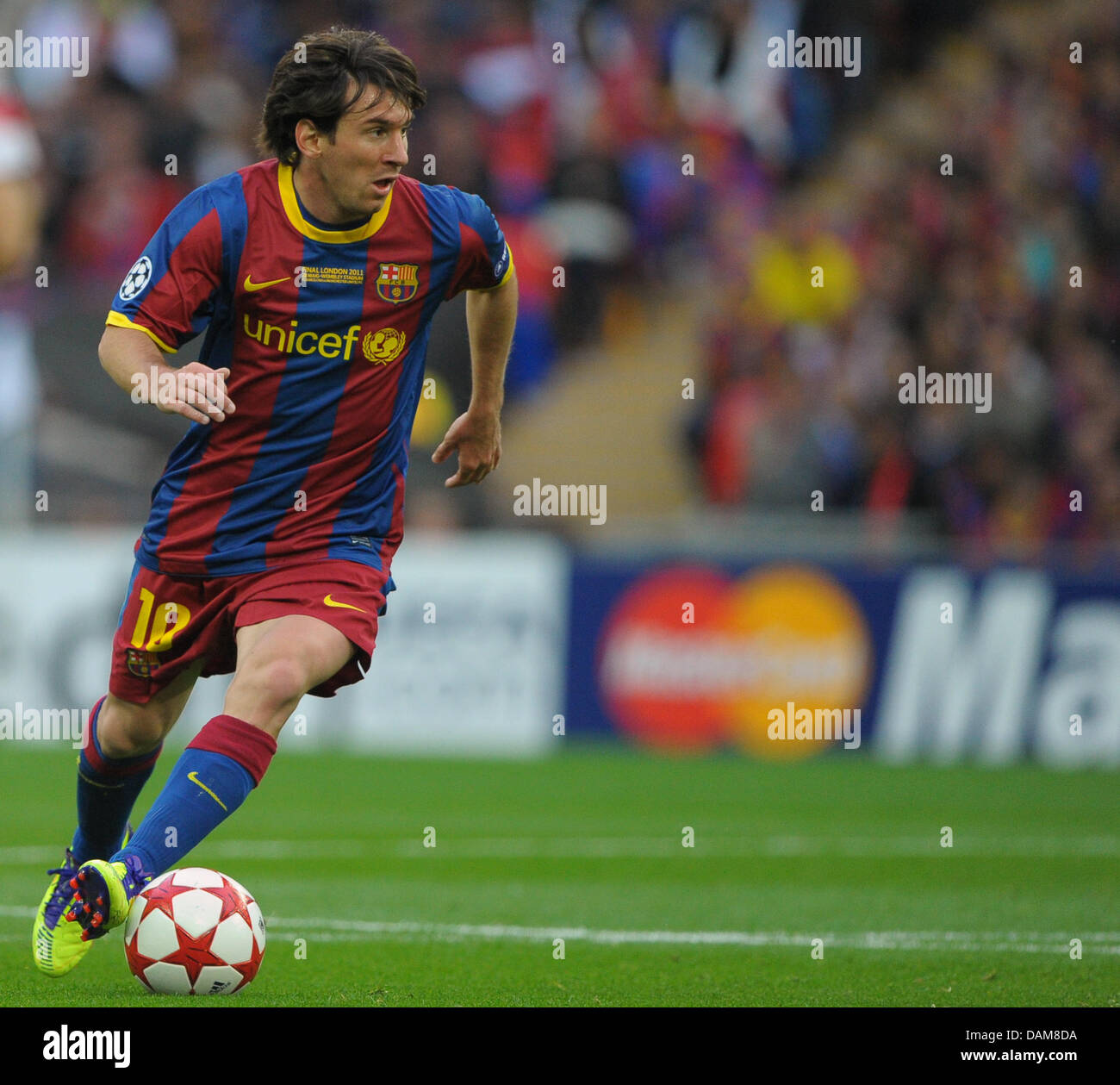 Lionel Messi of Barcelona during the UEFA Champions League final between FC  Barcelona and Manchester United at the Wembley Stadium, London, Britain, 28  May 2011. Photo: Soeren Stache Stock Photo - Alamy