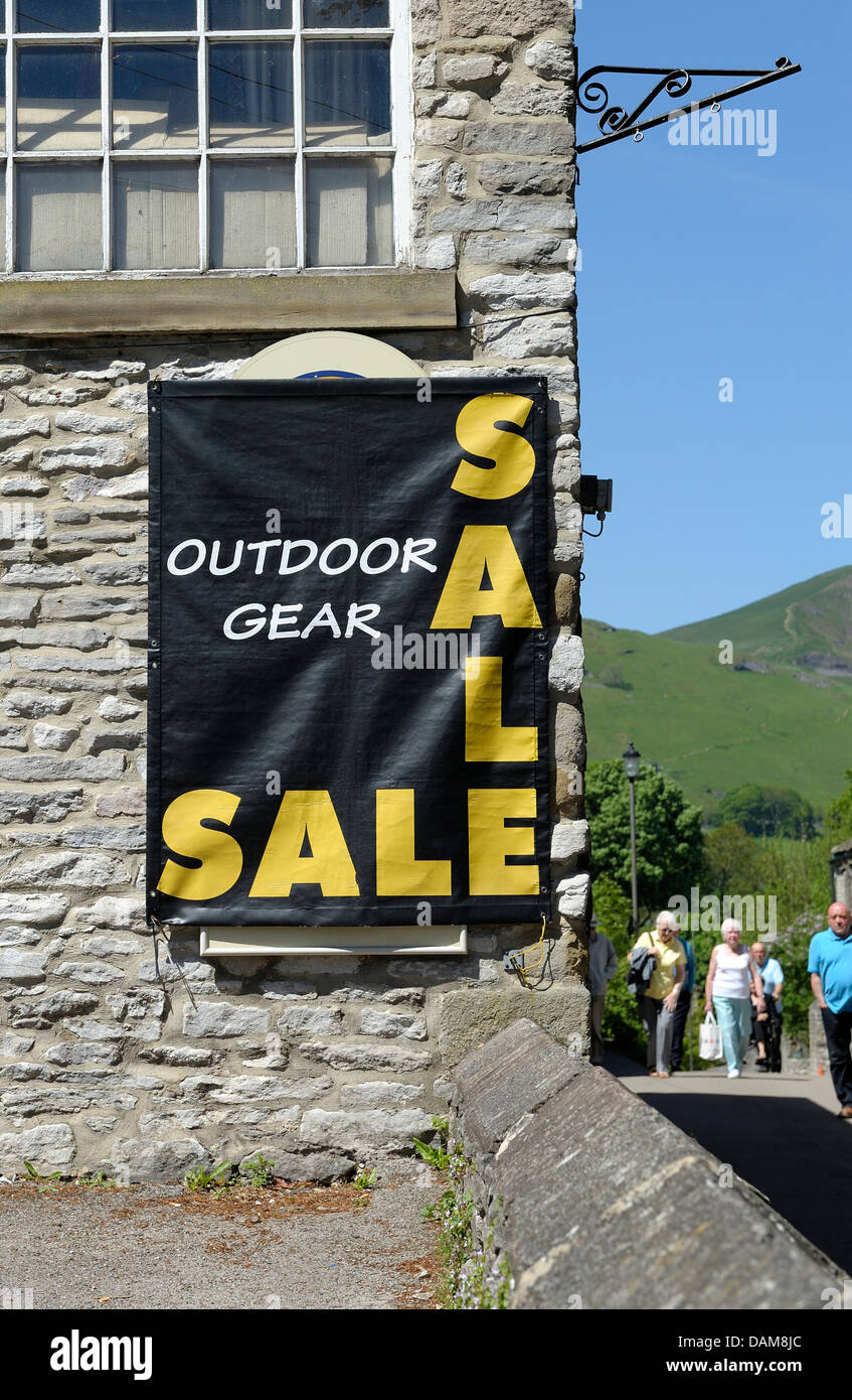 Outdoor gear sale banner england uk Stock Photo