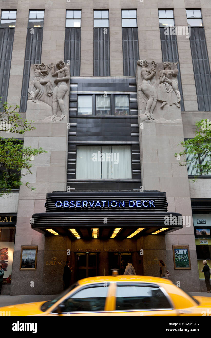 Entrance of the Observation deck of the Empire state building at Manhattan, NYC Stock Photo