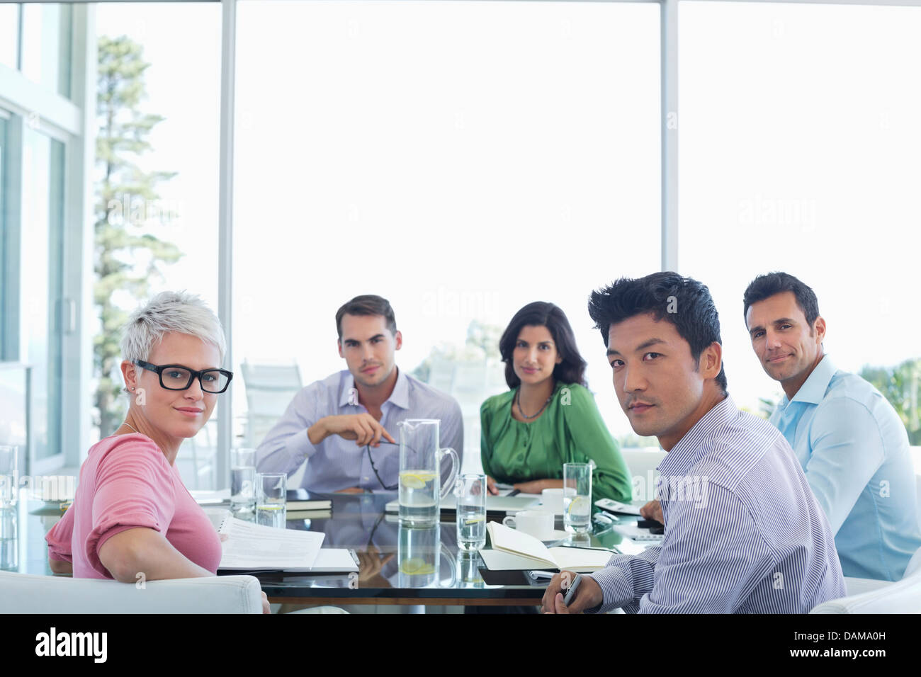 Business people sitting in meeting Stock Photo