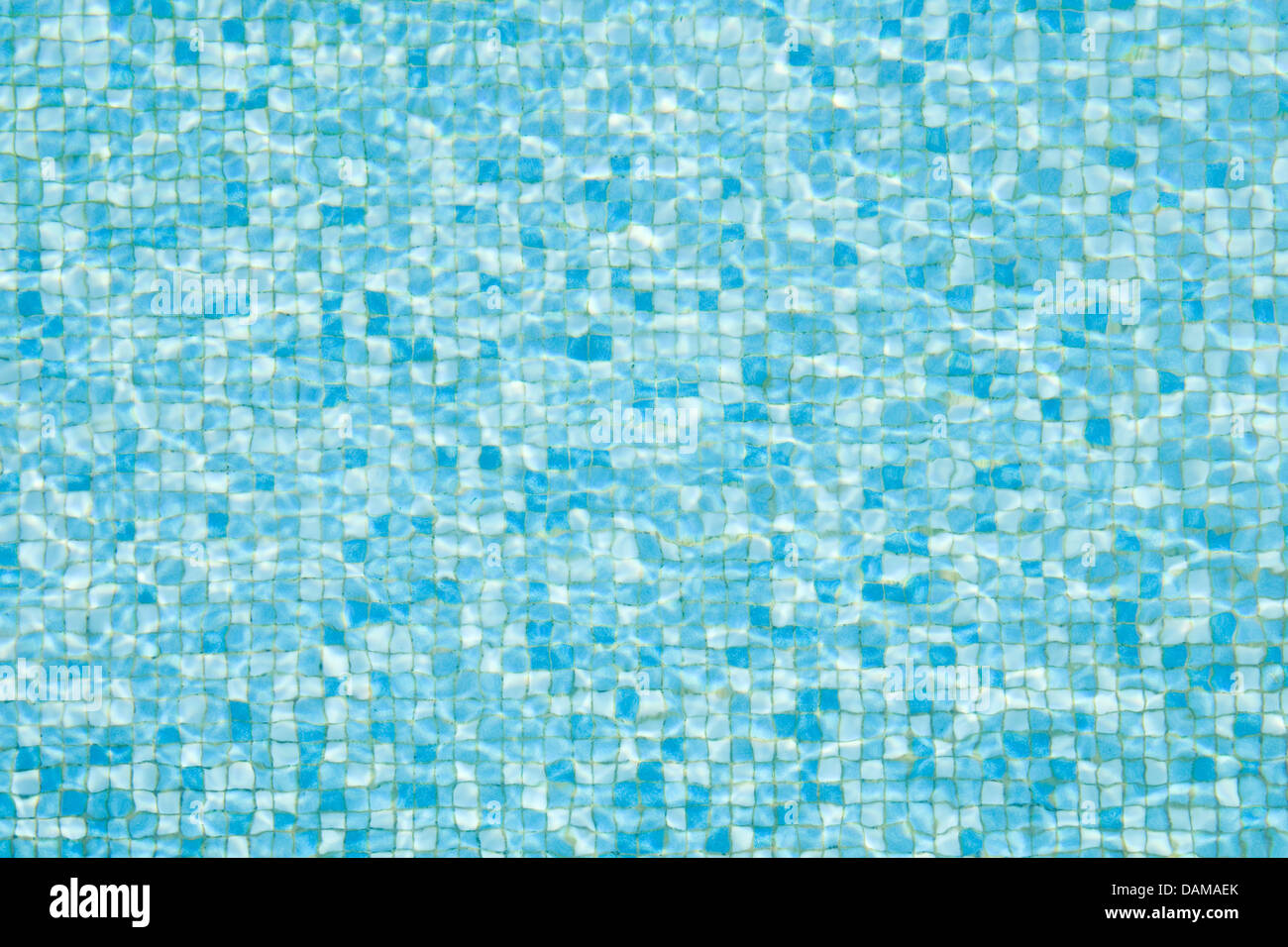 blue summer swimming pool mosaic texture Stock Photo