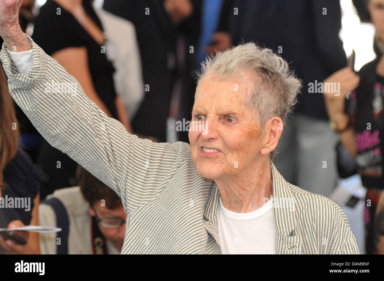 Artist Elaine Sturtevant poses during the opening of the 54th Venice Biennale in Venice, Italy, 04 June 2011. She recieved the Golden Lion for lifetime achievement. The Biennale takes place every two years in Venice, Italy. Photo: Felix Hoerhager Stock Photo