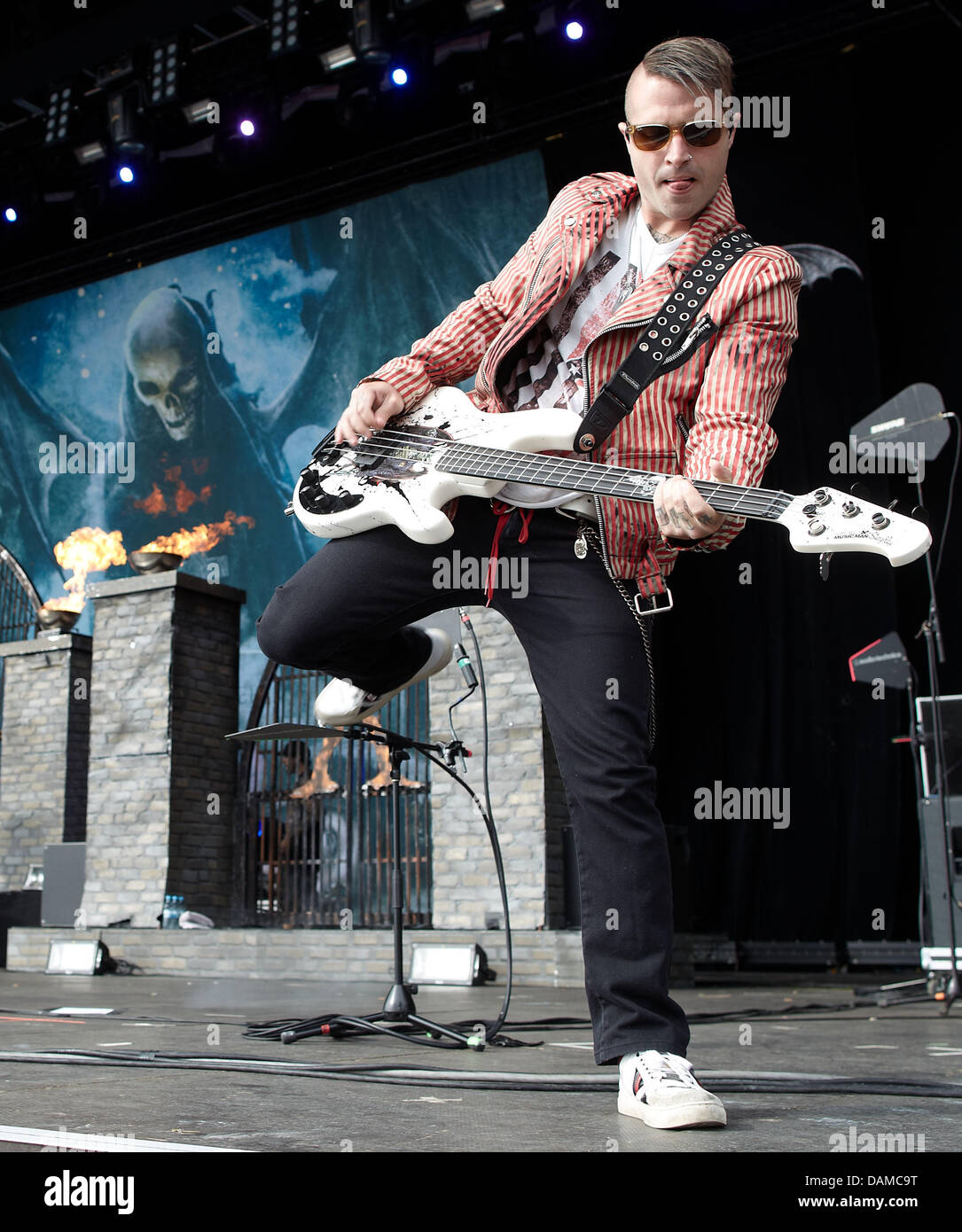 Johnny Christ, bassist of the US metal band Avenged Sevenfold performs at  the festival Rock am Ring (Rock at the Ring) at the Nuerburgring, Germany,  05 June 2011. Organisers expect around 85,000