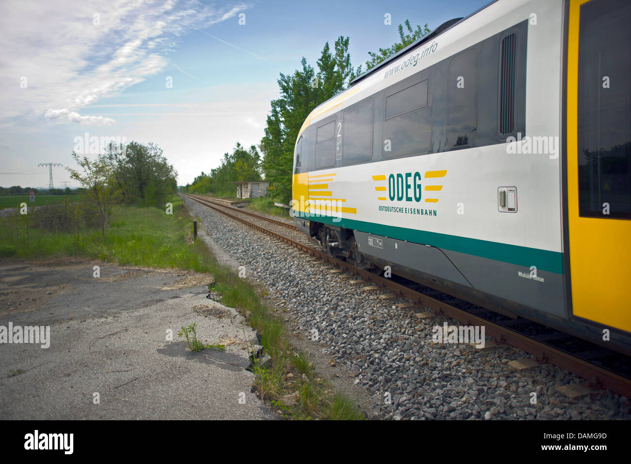 A train of the Ostdeutsche Eisenbahn GmbH (East German Railway, ODEG