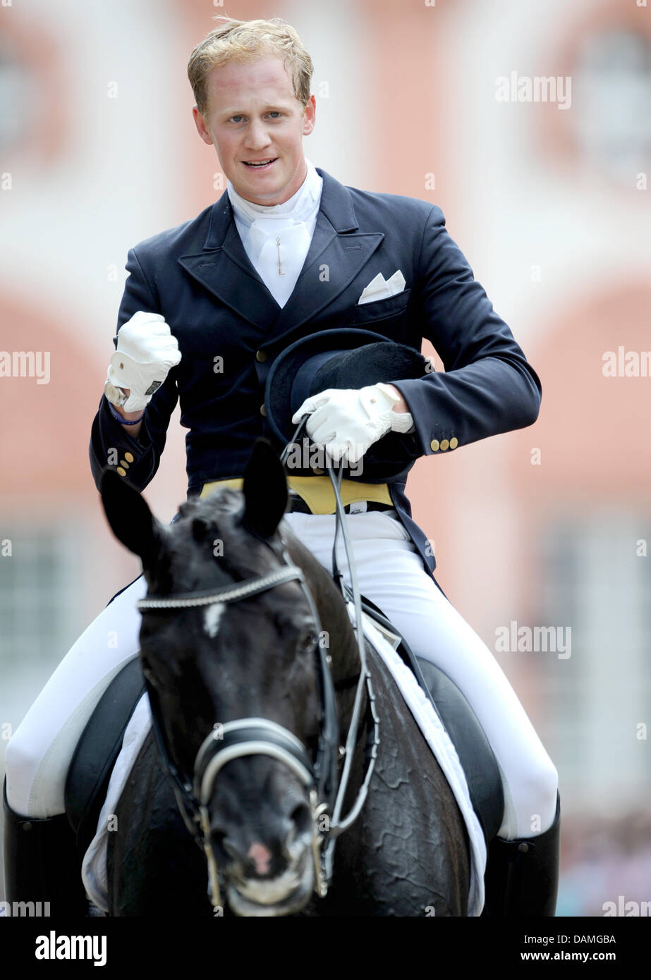 Dressage rider Matthias Rath celebrates on the multi-million euro horse ...