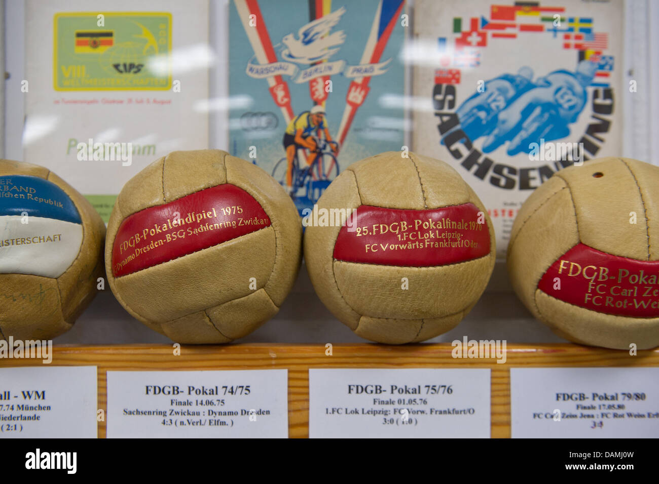 Gdr Soccer Balls Set Up Inside Stock Photos Gdr Soccer Balls Set