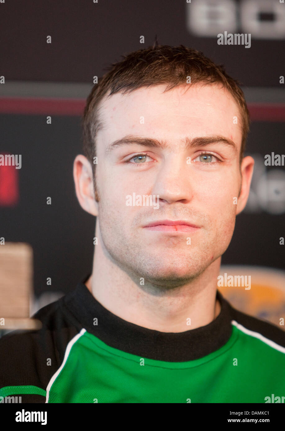 Irish boxer Matthew Macklin attends a press conference of Sturm