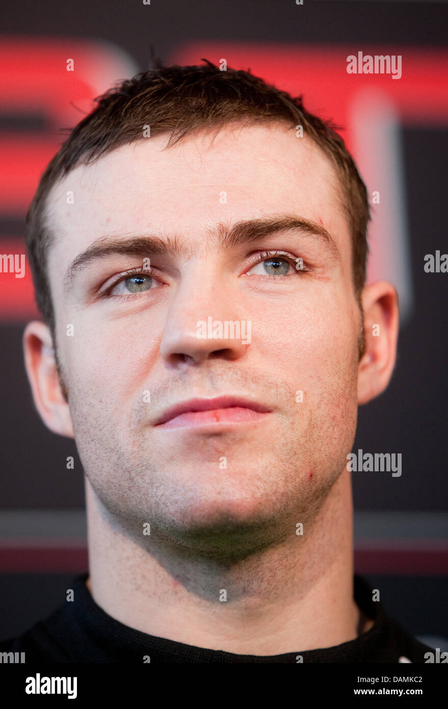 Irish boxer Matthew Macklin attends a press conference of Sturm