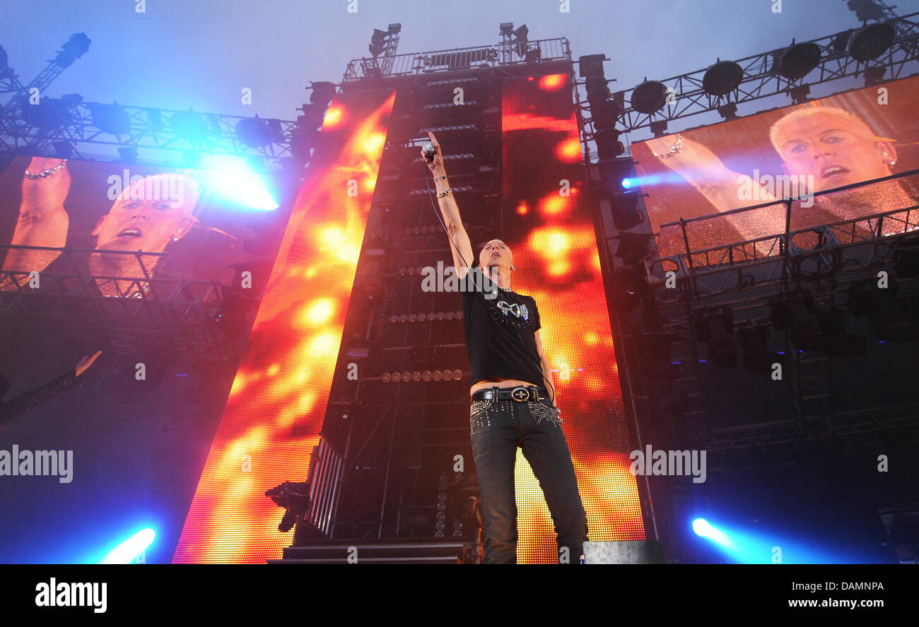 Scooter's singer H.P. Baxxter performs during a concert at the Imtech