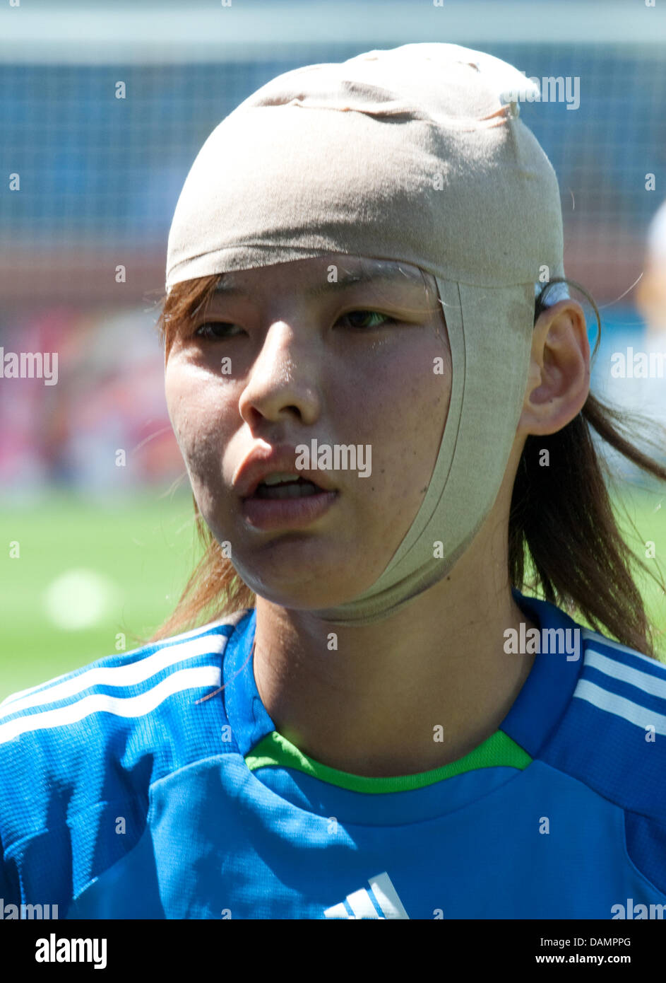 Saki Kumagai of Japan during the Group B match Japan against New