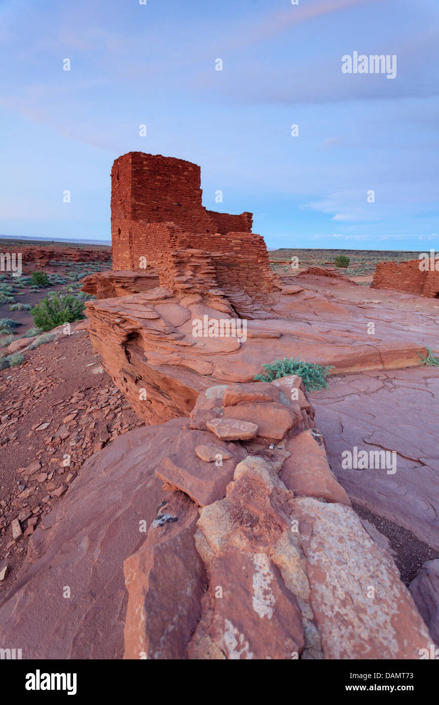 USA, Arizona, Flagstaff, Wupatki National Monument, Prehistoric ruins of Wukoki Pueblo dwellings Stock Photo
