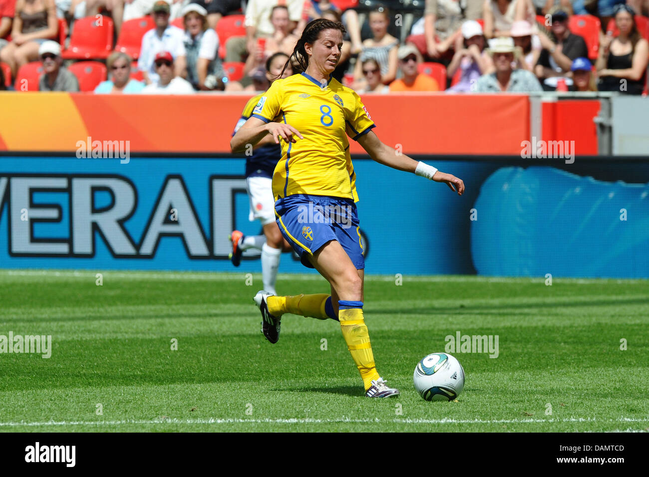 Sweden's Lotta Schelin is pictured during the Group C match against Colombia of the FIFA Women's World Cup 2011 in Leverkusen, Germany, 28 June 2011. Photo: Revierfoto Stock Photo