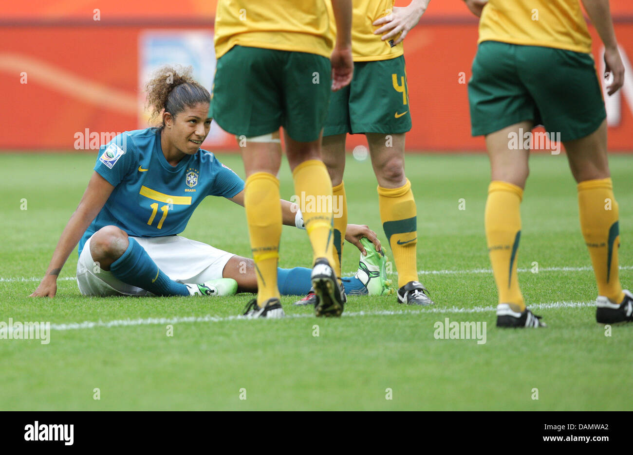 Cristiane of Brazil during the Group D match Brazil against Australia of FIFA Women's World Cup soccer tournament at the Borussia Park Stadium in Moenchengladbach, Germany, 29 June 2011. Photo: Rolf Vennenbernd dpa/lnw Stock Photo