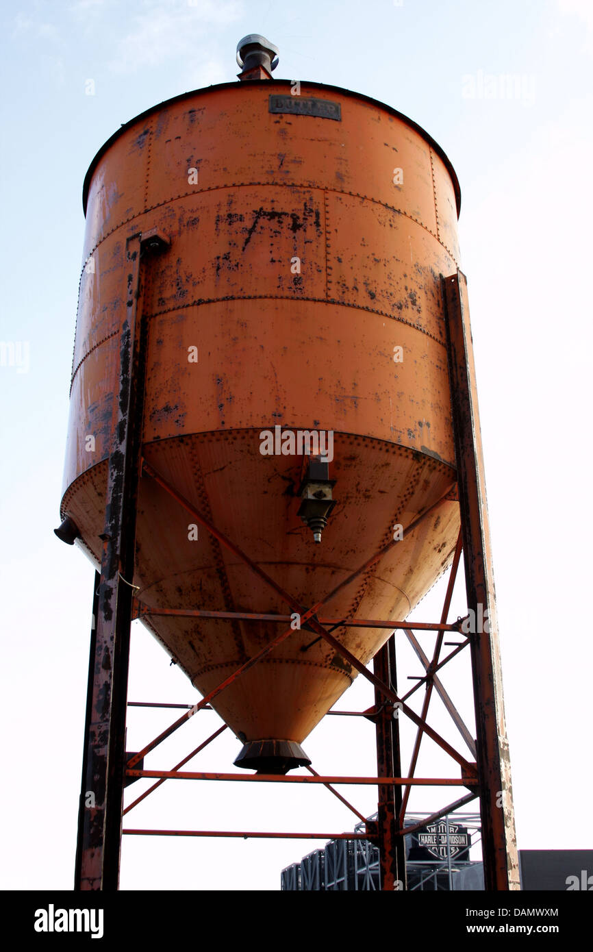 Old city of Butler railroad Water Tower at the Harley Davison Museum in
