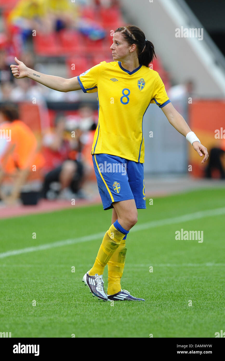 Sweden's  Lotta Schelin in action during the preliminary round of the FIFA Women's soccer world cup match between Colombia and Sweden in Leverkusen, Germany, 28 June 2011. Photo: Revierfoto Stock Photo