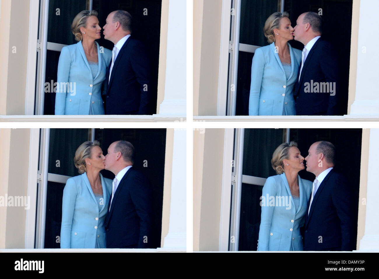 Kiss Of The Newly Wed Couple Prince Albert Ii Of Monaco And His