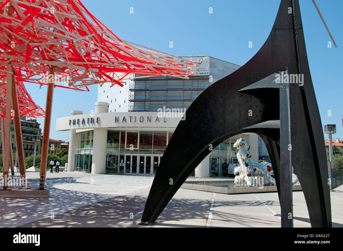 National theater Nice Nice Wooden Art Arne Quinze Alexander Calder Stock Photo