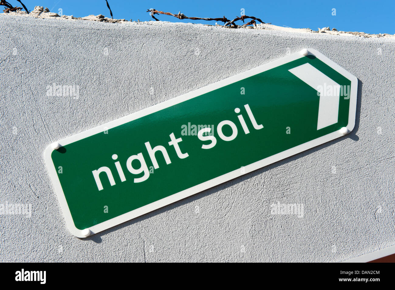 Sign Night Soil Green Arrow To Right Stock Photo Alamy