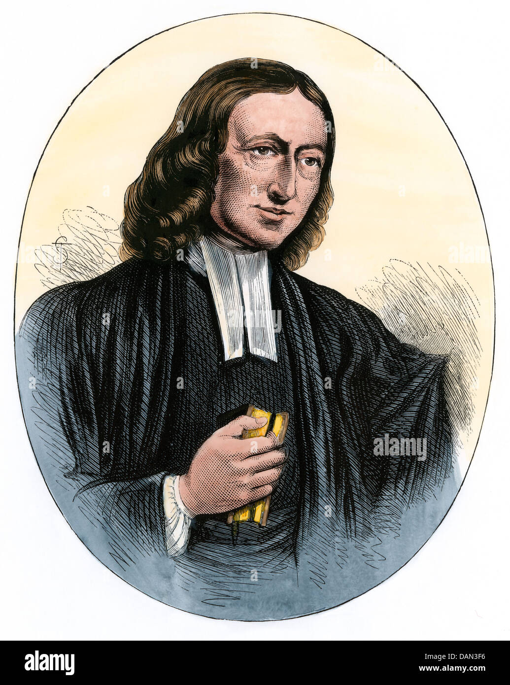 John Wesley. Hand-colored woodcut Stock Photo