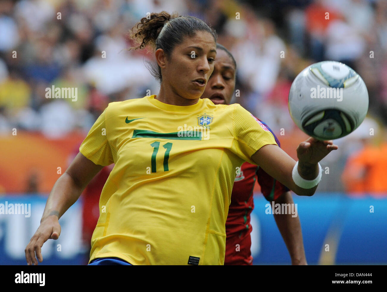 Cristiane of Brazil in action during the Group D match Equatorial Guinea against Brazil of FIFA Women's World Cup soccer tournament at the FIFA Women's World Cup Stadium in Frankfurt, Germany, 06 July 2011. Foto: Arne Dedert dpa/lhe Stock Photo