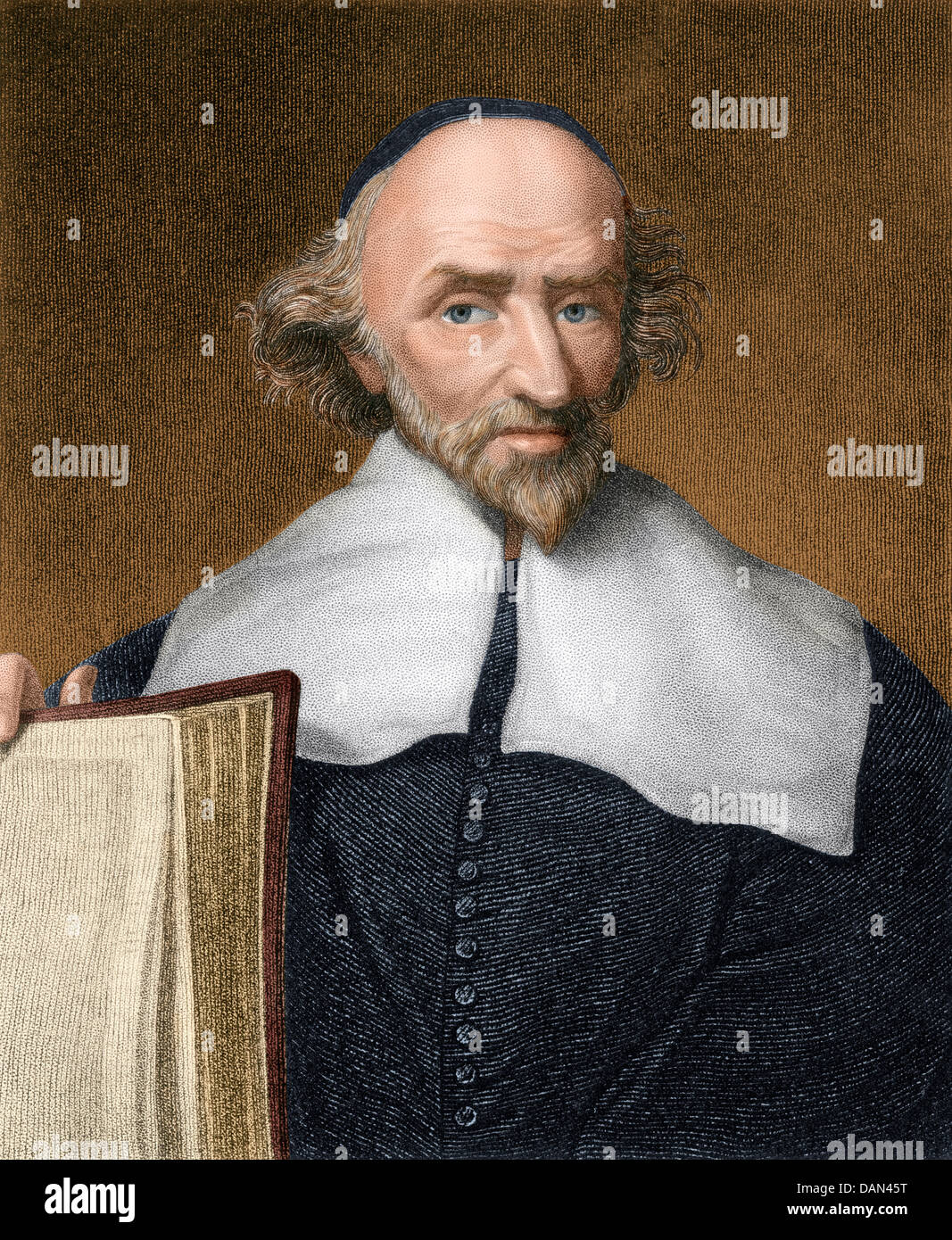 John Knox, leader of Scottish Reformation. Digitally colored steel engraving Stock Photo
