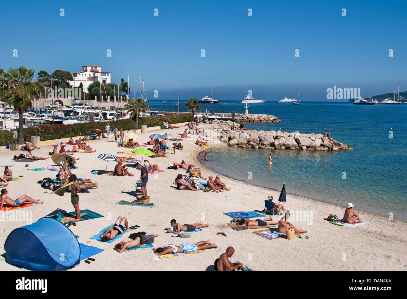 Beach Port Cap d'Ail France near Monaco Côte d'Azur  French Riviera Stock Photo