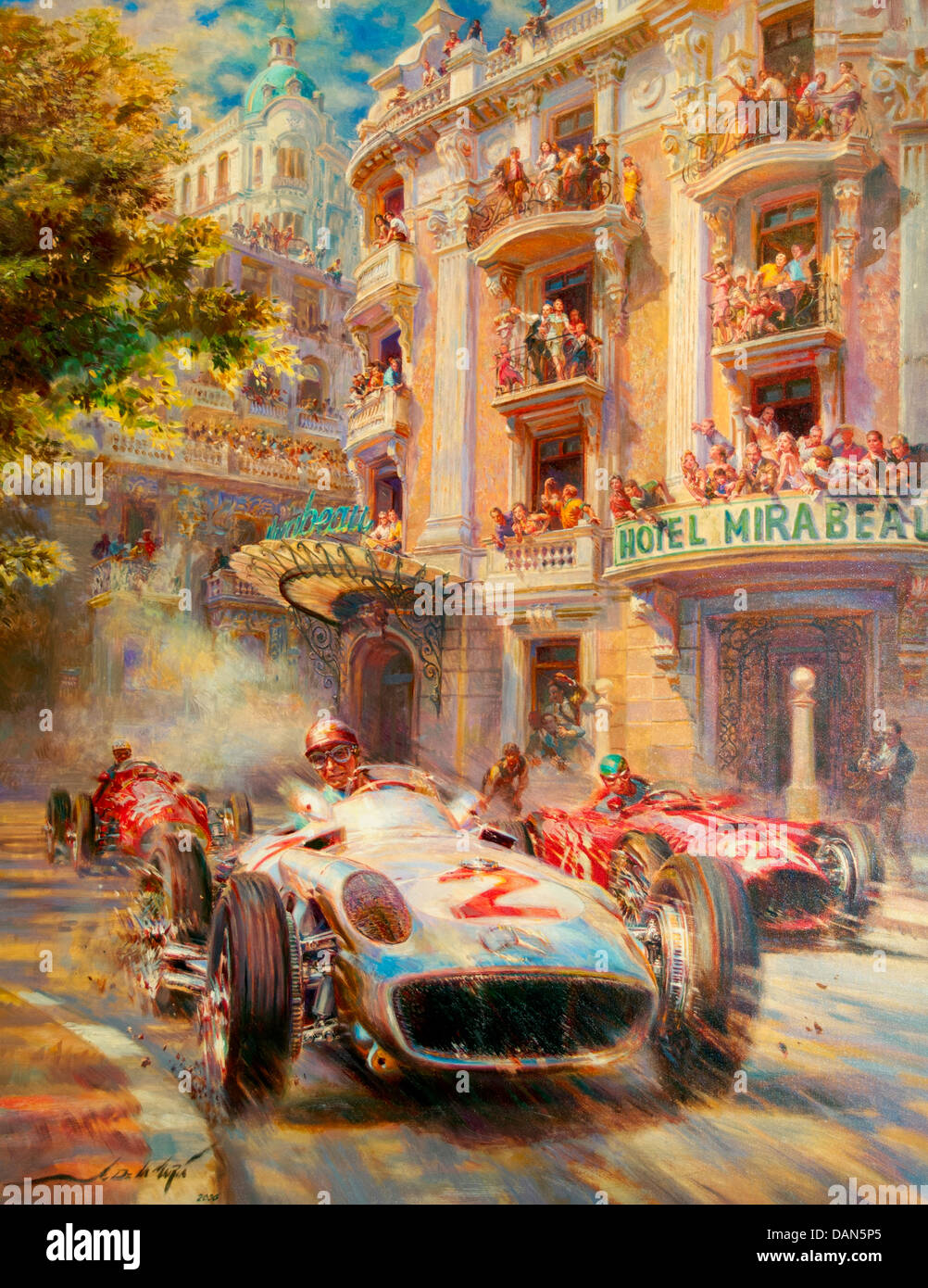 Old Painting Gallery FIA Formula One World Championship Grand Prix  Monaco Monte Carlo France French Stock Photo